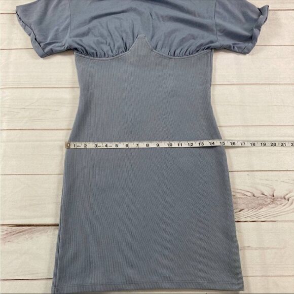 Topshop Womens Blue Short Sleeve Crewneck T-Shirt Mini Dress Size 8 - Picture 7 of 9